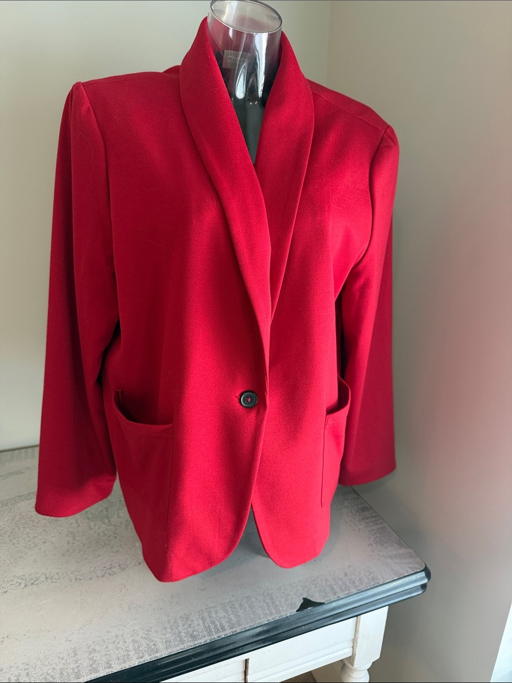 Chico's Bold Red Shawl-Collar Single-Button Blazer